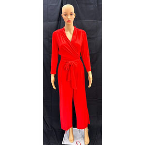 Red Jumpsuit New York & Co. Size M, long sleeve, two pockets, one each side